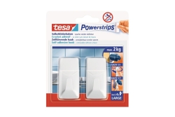 tesa Powerstrips Haken L rechteckig weiß
