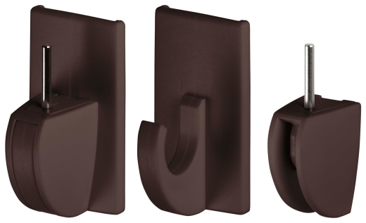 tesa Powerstrips Vario-Gardinenhaken braun