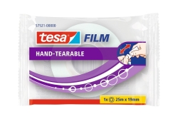 tesafilm von Hand einreißbar 1 Rolle 25m x 19mm...