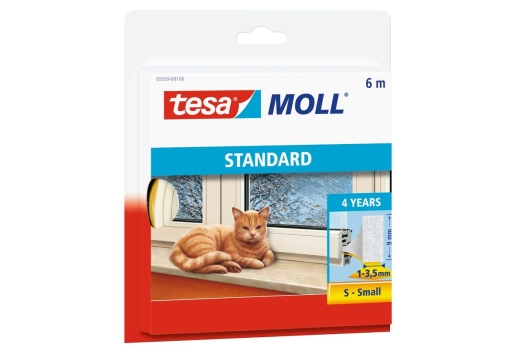 tesamoll Türdichtung Schaumstoff I-Profil 1 x 3.5mm weiß