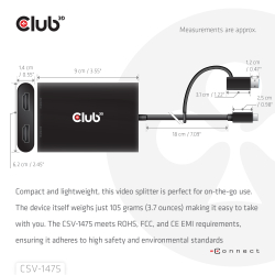 Club3D Adapter USB-C (USB A Adapter) > 2x HDMI 4K@60Hz St/Bu retail