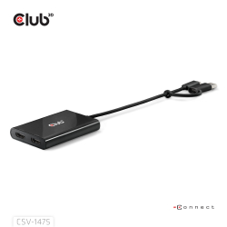 Club3D Adapter USB-C (USB A Adapter) > 2x HDMI 4K@60Hz St/Bu retail