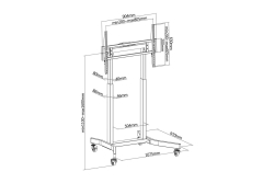 Equip Bodenstandhalter 55-100/1TFT 120kg Mob.Elektr.LFD sw lite Retail