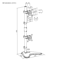 Equip Tischfuß 17-32/2TFT 360° Vertikal 9Kg schwarz retail