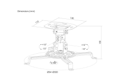 Equip Beamer Deckenhalterung universal 360° bis 13,5kg sw retail