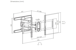 Equip Wandhalterung 43-100/1TFT V.bewegl.2Gelenke 60Kg sw retail