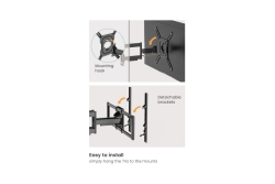 Equip Wandhalterung 43-100/1TFT V.bewegl.2Gelenke 60Kg sw retail