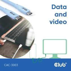 Club3D Lifestyle USB-C Kabel PD 240W,20Gbps 2m blau St/St retail