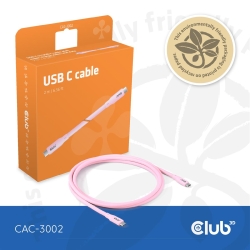 Club3D Lifestyle USB-C Kabel PD 240W,20Gbps 2m rosa St/St retail