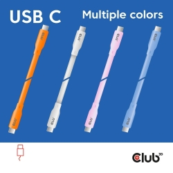 Club3D Lifestyle USB-C Kabel PD 240W,20Gbps 2m rosa St/St retail