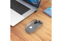 MANHATTAN Funkmaus USB-A 4Tasten RGB LED schwarz transparent