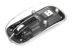 MANHATTAN Funkmaus USB-A 4Tasten RGB LED schwarz transparent