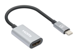 MANHATTAN USB-C auf HDMI-Adapter 4K 60Hz Alu Space grau