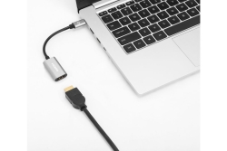 MANHATTAN USB-C auf HDMI-Adapter 4K 60Hz Alu Space grau