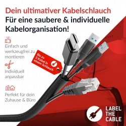 LTC Kabelschlauch Pro Cable Tube 10m zum Bündeln&Ordnen schw