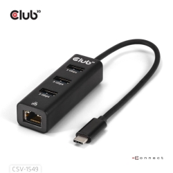 Club3D USB-Hub USB Typ-C 3.2 > 3x USB Typ A 1Gbps retail