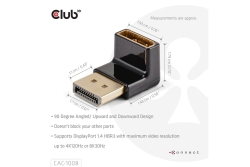 Club3D Adapter DP > DP 1.4 90° abgewinkelt 4K@120Hz St/Bu retail