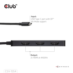 Club3D MST-Hub USB 3.2 Typ C > 3x HDMI 4K60Hz St/Bu retail