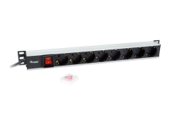 Equip 19 Steckdosenleiste 8xSchuko+Switch->St.90° si. Alu.