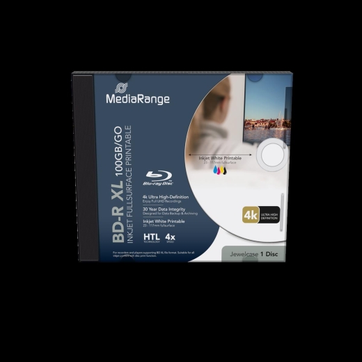 MediaRange BD-R XL 100GB 4x bedruckbar Disc im Jewelcase