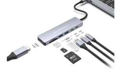 CONCEPTRONIC 7-1 Dock USB-C->HDMI/USB-C/2xUSB-A/+ 25cm gr