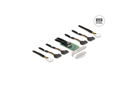 DELOCK PCI Express 4.0 x16 Karte zu 4 x SFF-8639 NVMe