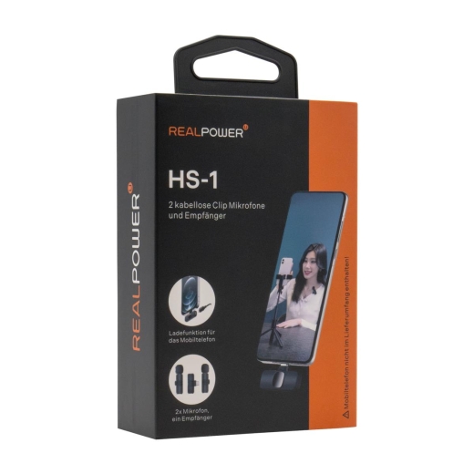 RealPower HS-1,Wireless Microphone,2 Mikrofone,1 Empfänger
