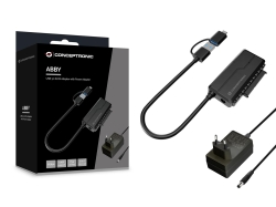 CONCEPTRONIC Adapter USB-A/-C3.0->SATA 22Pin St/Bu...