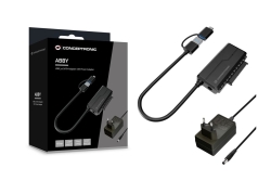 CONCEPTRONIC Adapter USB-A/-C3.0->SATA 22Pin St/Bu schwarz
