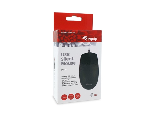 Equip Silent-Maus USB-A Stecker L+R 1.50m schwarz