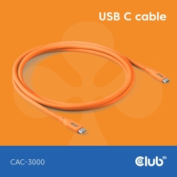 Club3D Lifestyle USB-C Kabel PD 240W,20Gbps 2m orangeSt/St retail