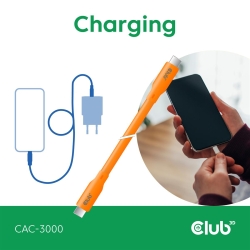 Club3D Lifestyle USB-C Kabel PD 240W,20Gbps 2m orangeSt/St retail