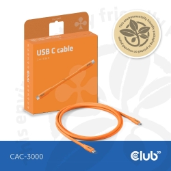 Club3D Lifestyle USB-C Kabel PD 240W,20Gbps 2m orangeSt/St retail