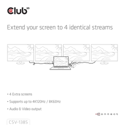 Club3D HDMI Splitter 1 Eingang -> 4 Ausgänge 4K120Hz UHD retail