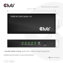 Club3D HDMI Splitter 1 Eingang -> 4 Ausgänge 4K120Hz UHD retail