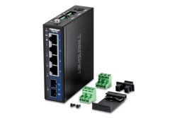TRENDnet 5-Port Hardened Industrial Gigabit DIN-Rail Switch