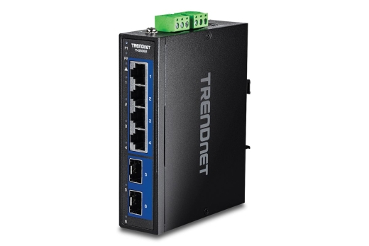 TRENDnet 6-Port Industrial 2.5G DIN-Rail Switch with 10G SFP