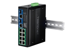 TRENDnet 10-Port Industrial Gigabit 400W PoE++ DIN-Rail Swit