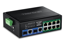 TRENDnet 10-Port Industrial Gigabit 400W PoE++ DIN-Rail Swit