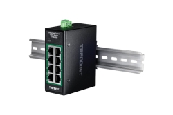 TRENDnet 8-Port Industrial Gigabit PoE+ DIN-Rail Mini Switch
