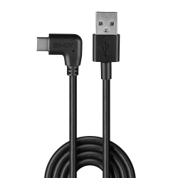 LINDY USB 2.0 Typ A an C Kabel, 90° gewinkelt 1m