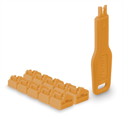 LINDY RJ45 Port Schlösser Orange, 10 Stck + 1...