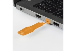LINDY RJ45 Port Schlösser Orange, 10 Stck + 1 Schlüssel