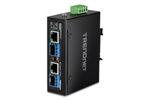TRENDnet 2-Port Industrial SFP to Gigabit PoE++ Media Conv.