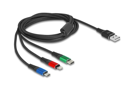 DELOCK USB 3in1 Ladekabel für Lightning/Micro-USB/USB C 2m