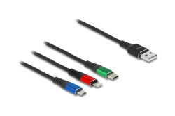 DELOCK USB 3in1 Ladekabel für Lightning/Micro-USB/USB C 2m