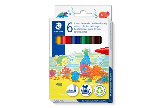 STAEDTLER Fasermaler Noris Jumbo 6er-Set retail