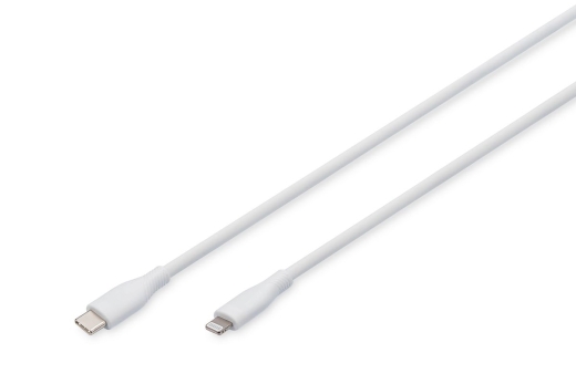 DIGITUS USB 2.0 Kabel Typ C-Lightning Silikon 2m weiß