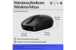 HP Maus 695 Maus 7 Tasten kabellos Qi-Charging Schwarz