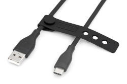 DIGITUS USB 2.0 Kabel Typ C -A Silikon St/St 1m schwarz